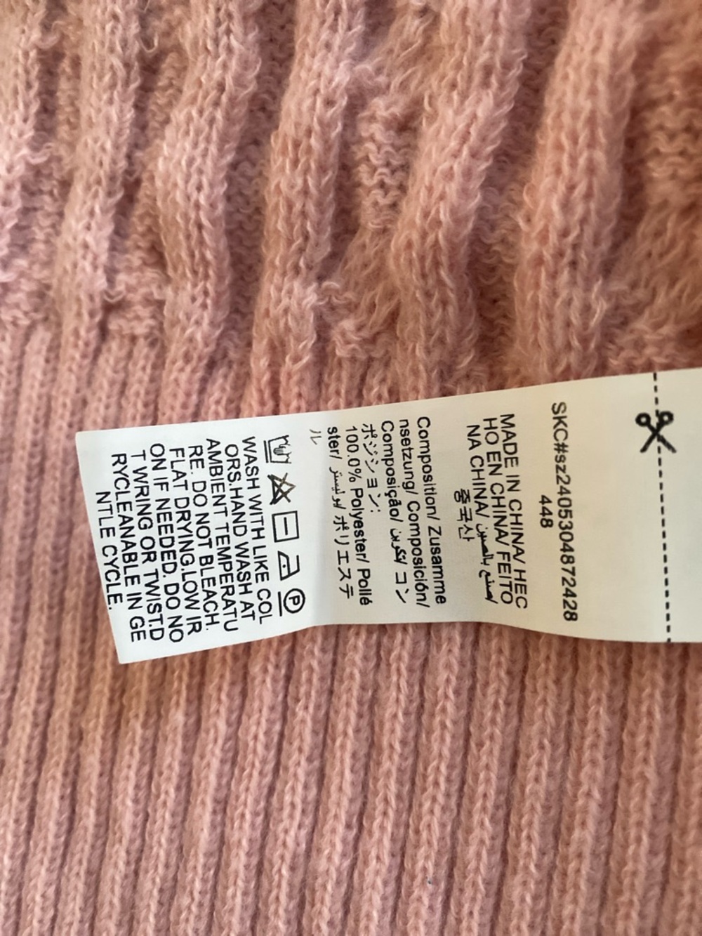 Pink Cable Knit Cropped Zip Hoodie Cardigan Small - Picture 13 of 14